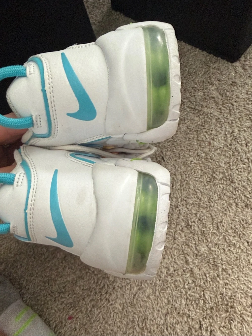 Nike White Kids Sneakers with Orange, Blue, Yellow & Green Air Jordan
